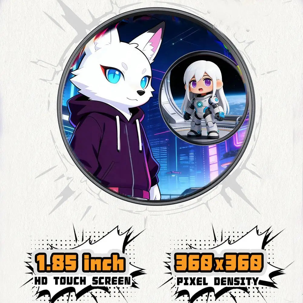 For E-Badge Intelligent Anime Animation Electronic Badge Pin Display Dynamic Gift Carry A Trendy Brooch