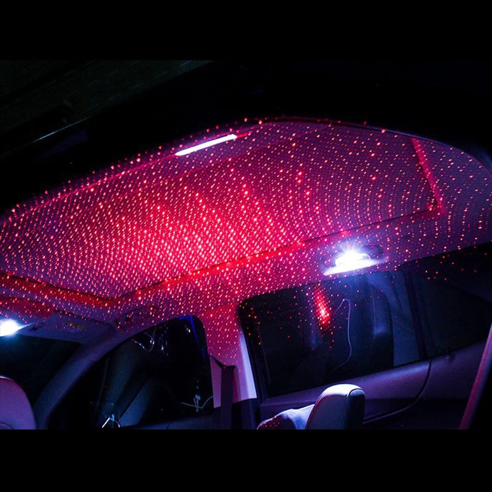 Car Star Lights DJ Music Sound Lamp Interior Decorative Light Spotlight Car Roof Light Starry Projection Interior Modification