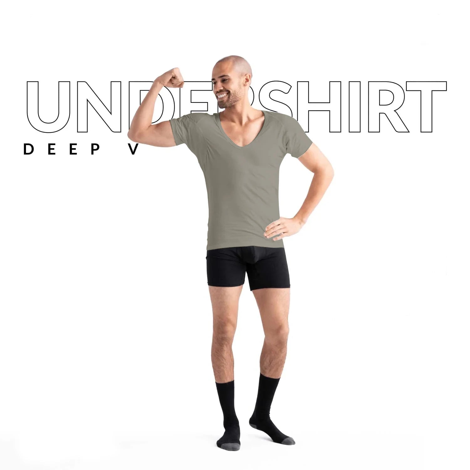 Wholesale Sweatproof Undershirt Men With Underarm Sweat Pads T Shirt Slim Fit V Neck