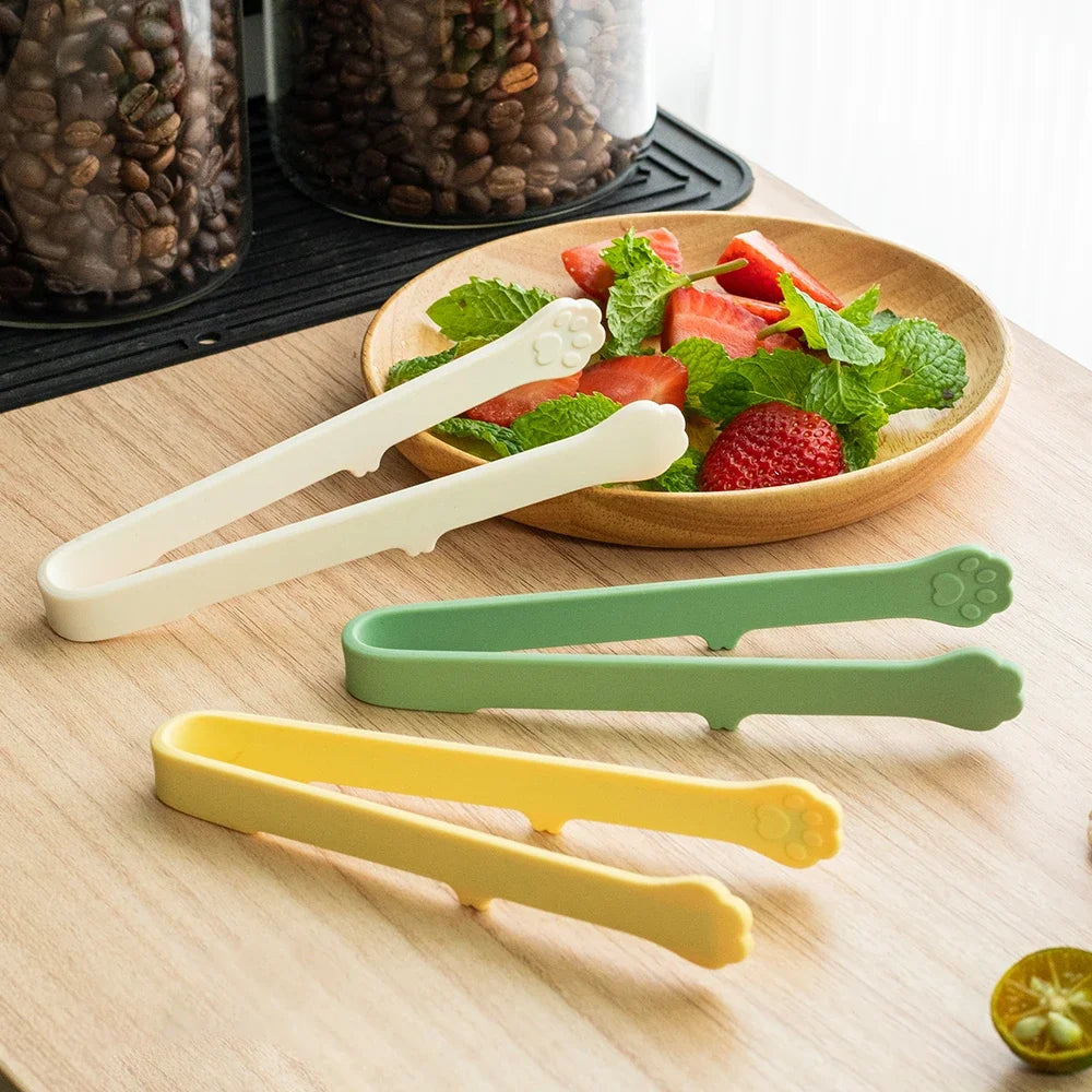3Pcs Coffee Sugar Clip Silicone Anti-skid Ice Tongs Cat Paw Shape Food Cake Clamp Kitchen Gadgets Bar Buffet Tools Tweezer