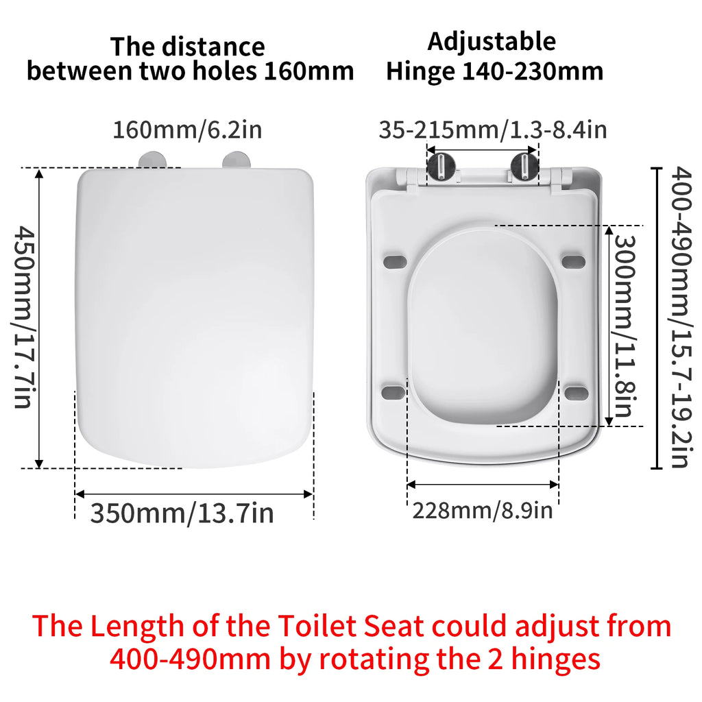 Toilet Seats with Slow Close Hinges Cover Toilet Accessory Portable Slow Down Seat Cover Bathroom Fixture Toilet Parts