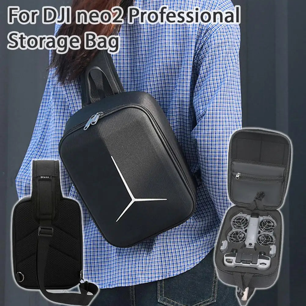 Carrying Case For DJI Neo 2 , Portable Drop Resistant PU Protective Shoulder Bag , Compatible With RC-N3/RC-N Remote Controller