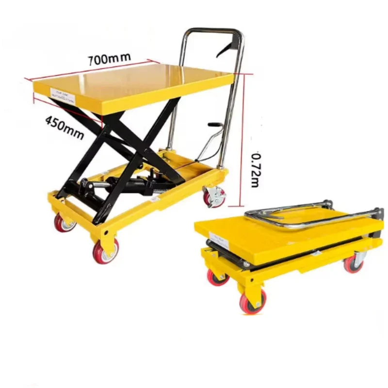 905X500mm platform electric scissor lift 0.9m mobile hydraulic lift car with battery