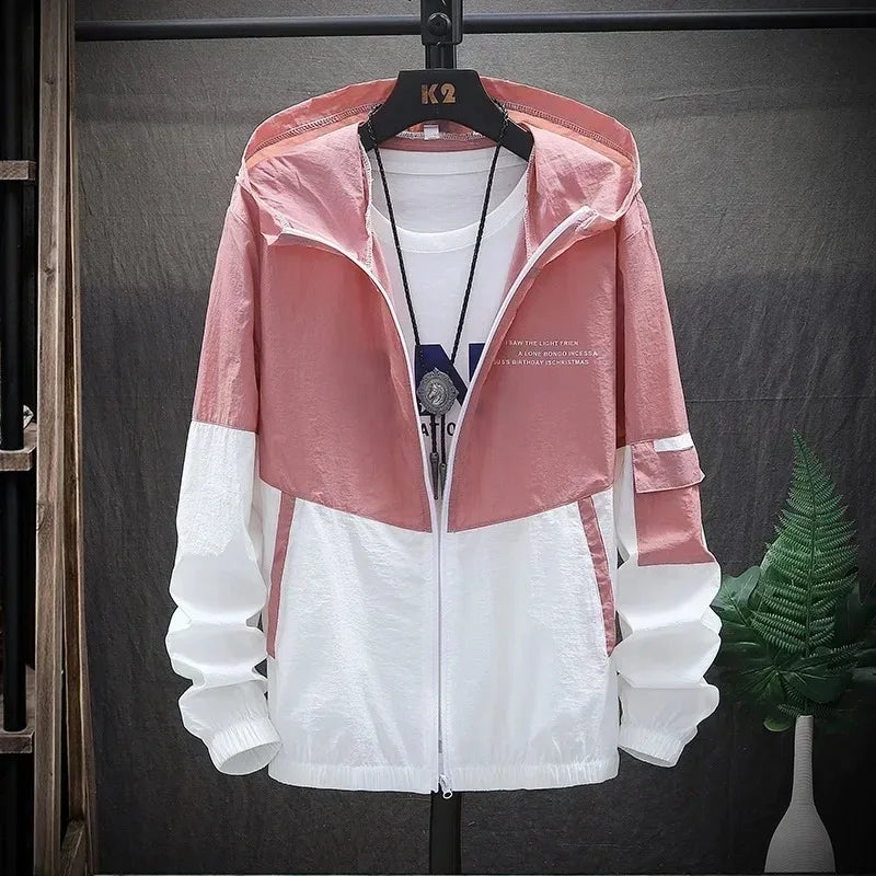 Men's Sun Protection Clothes Jackets Motorcycle Summer Ultra-thin Windproof Ice Silk Windbreaker Male UV Resistant Jacket Coats