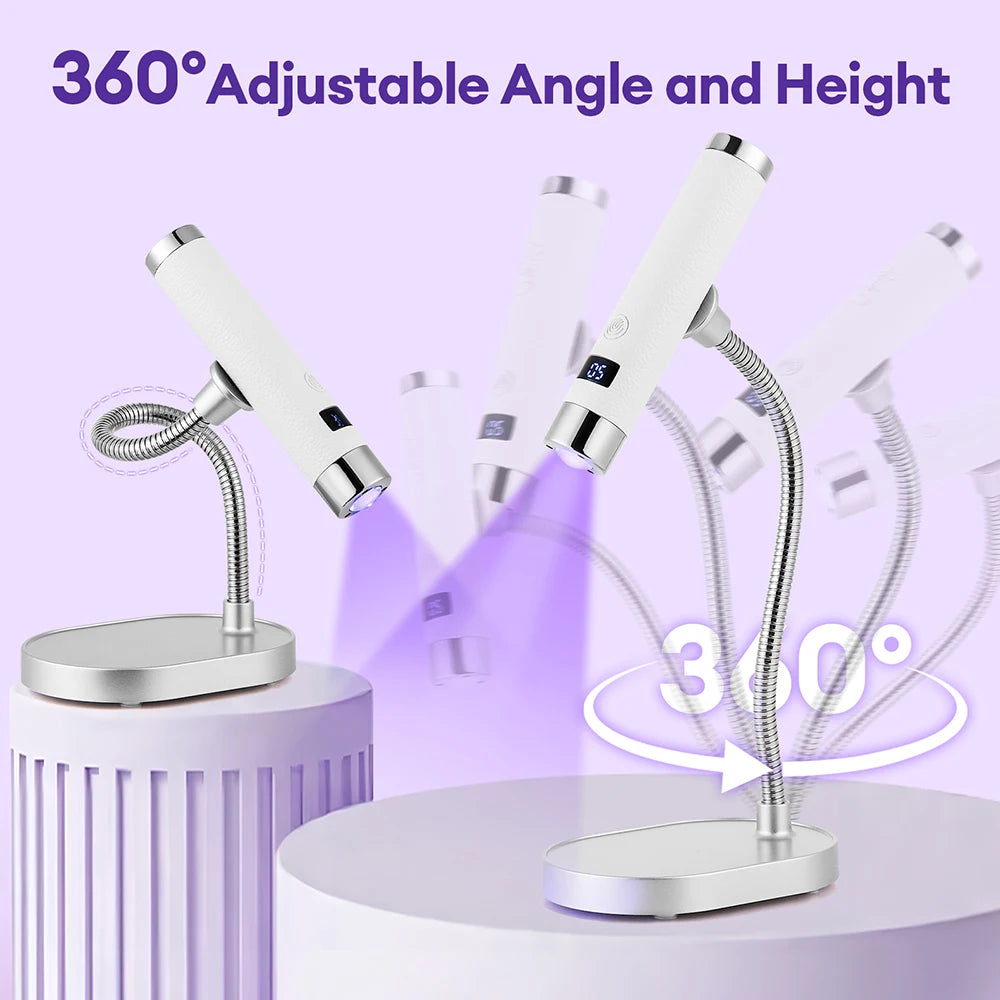 Auto-Sensing Handheld Nail Dryer Smart Sensor Nail Gel Curing Desk Nail Lamp Portable Gel Nails Fast Drying UV LED Light Pen