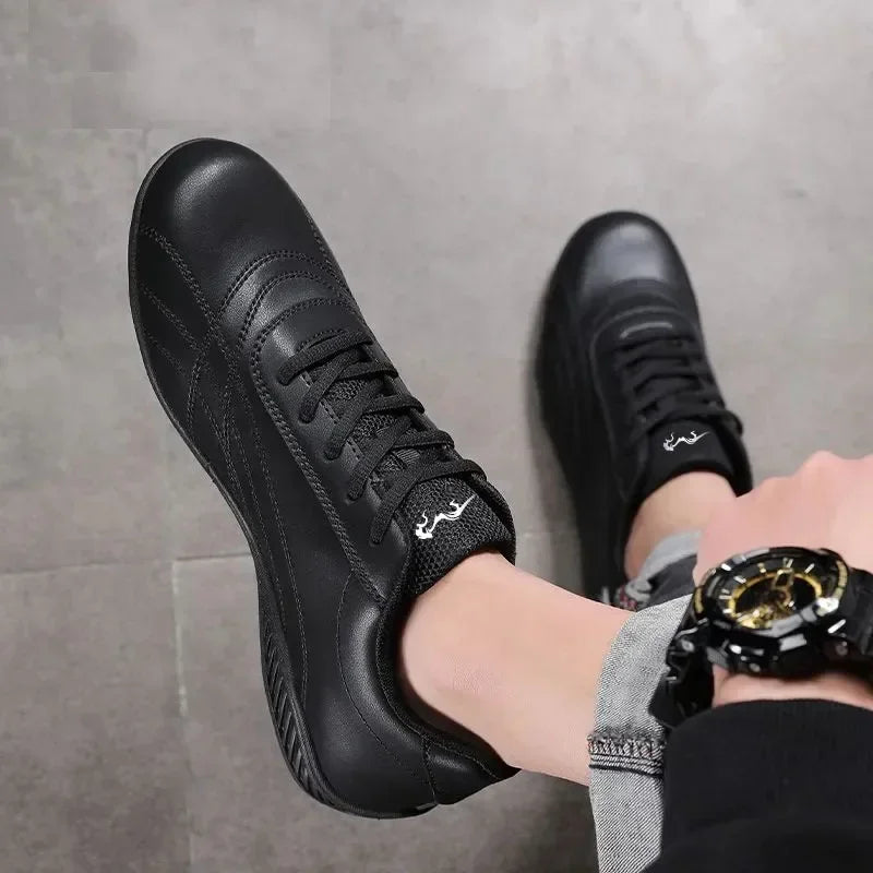 Men Leather Casual Shoes for Breathable Daily Walking Sneakers Lace-Up Driving Moccasin Non Slip Formal Shoes Zapatillas Hombre