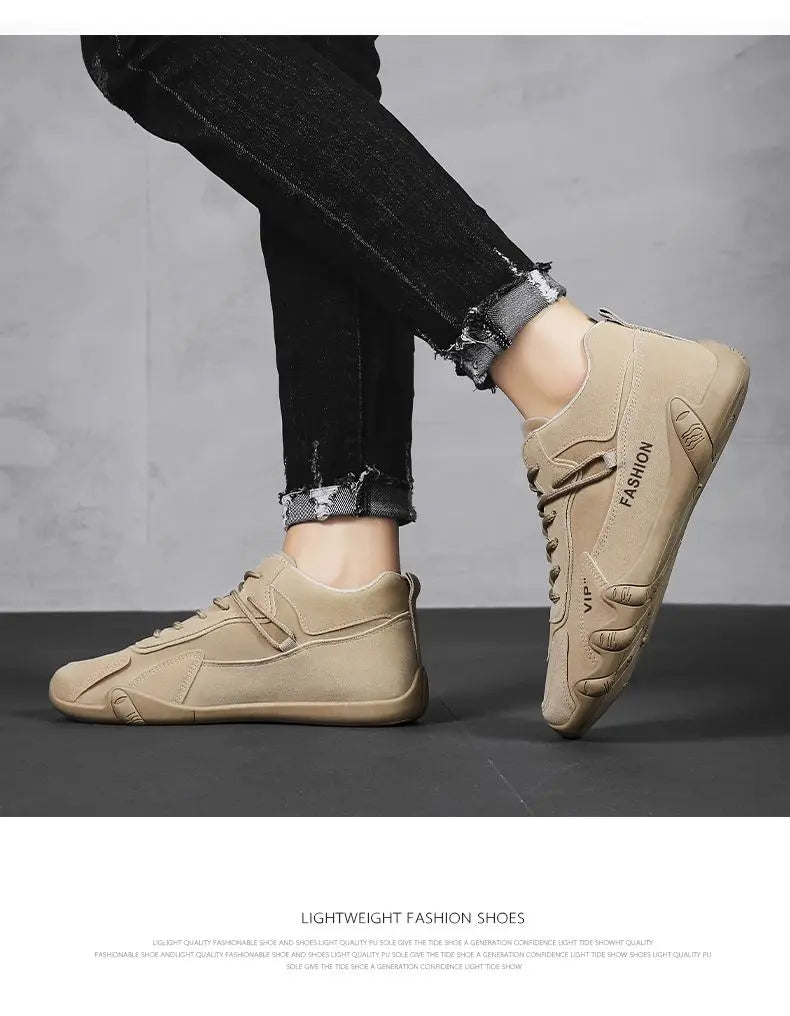 Men's Fleece Lined Safety Shoes Sporty Casual Warm Trendy High Top Work Boots Glued Sole round Toe Rubber Bottom Shoes