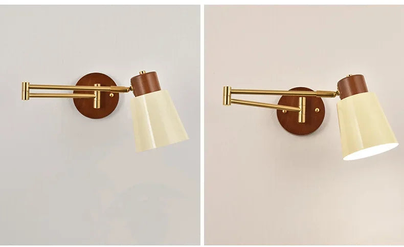 LED Bedroom Bedside Wall Lamp Swing Arm Wall Light Folding Telescopic Study Reading Lamp Study Decor Sconce Lighting