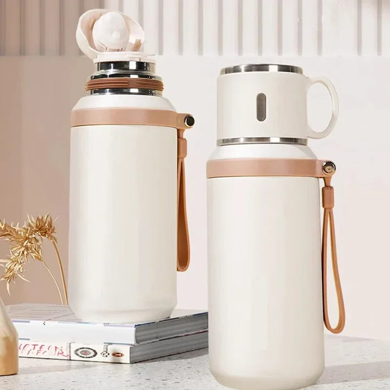 600ML Thermal Water Bottle Stainless Steel Thermos Bottle Keep Cold and Hot Water Bottle Thermos for Tea Coffee Vacuum Flasks