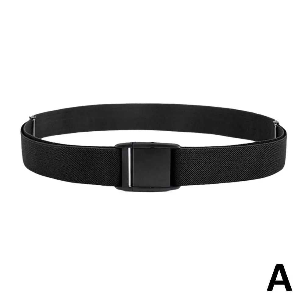 Unisex Invisible Elastic Stretch Belt No Show Flat Buckle Waistband for Jeans Dresses Men Women Adjustable Comfort Casual Belts