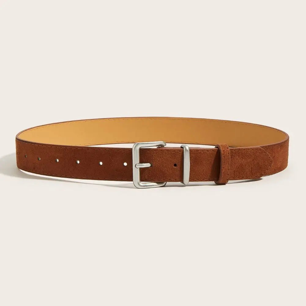 Maillard Style Suede Leather Wide Belt Trendy Luxury Design Business Waist Strap Versatile Casual Trouser Dress Belts Gifts