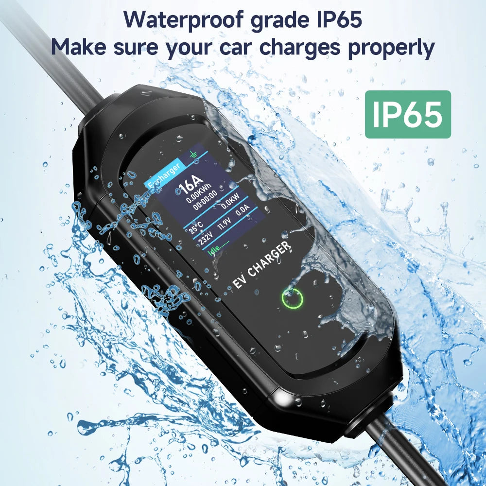 AFYEEV 3600W Portable Type1 SAE J1772 EV Charger GBT Electric Car Charger EVSE Charging Cable EU Plug WiFi Bluetooth APP Control
