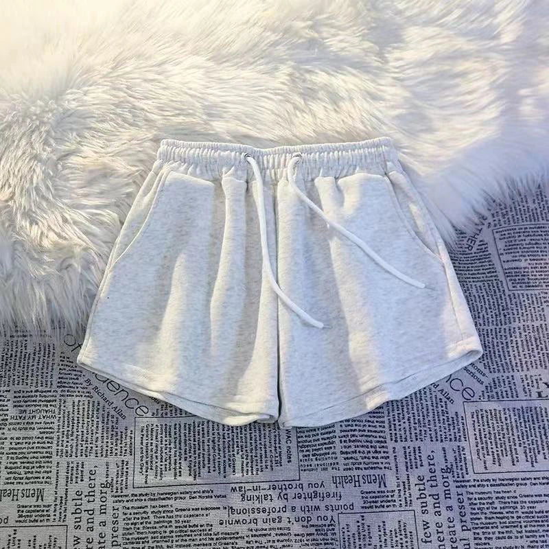 Cotton Drawstring Wide Leg Shorts for Women High Waist Loose Casual Jogging Shorts Y2K Summer Streetwear All Match Baggy Shorts