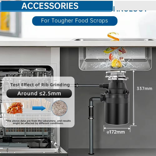0.75 H P Electric Stainless Steel 4 Stage Home Food Waste Grinder Garbage Disposer Sile ncer Technology 1450mL Capacity Air