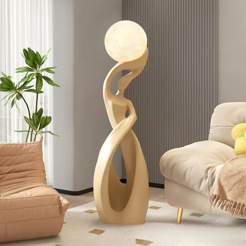 Artistic Lady Floor Lamp Moon Color Lighttapping Adjustable USB Charging Home Living Room TV Cabinet Sofa Side Floor Lamp