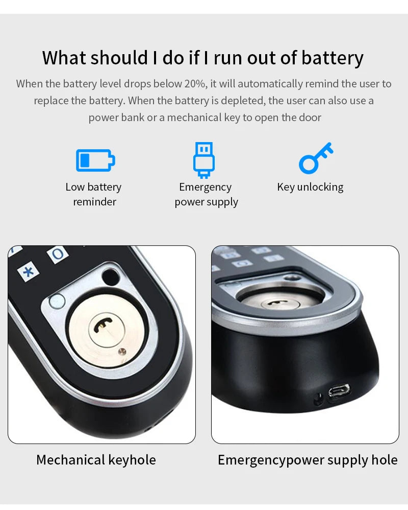 Support Tuya app Bluetooth app fingerprint intelligent door lock password RFID card wheel rim bolt lock electronic door lock