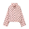 KONDALA Vintage Pink Polka Dot Pink Women Elegant Shirt Fashion 2026 Single Breasted Shirt Chic Night Party Fall Female Blouse