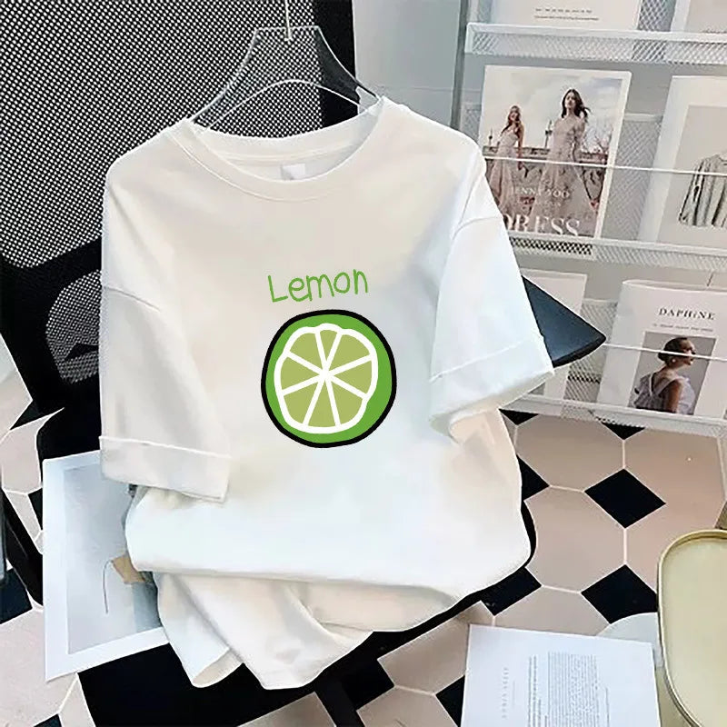 Loose Cotton Short Sleeve T-Shirt plus Size Men's Style Summer Top Comfortable Breathable Bottoming Shirt for plus Size Women