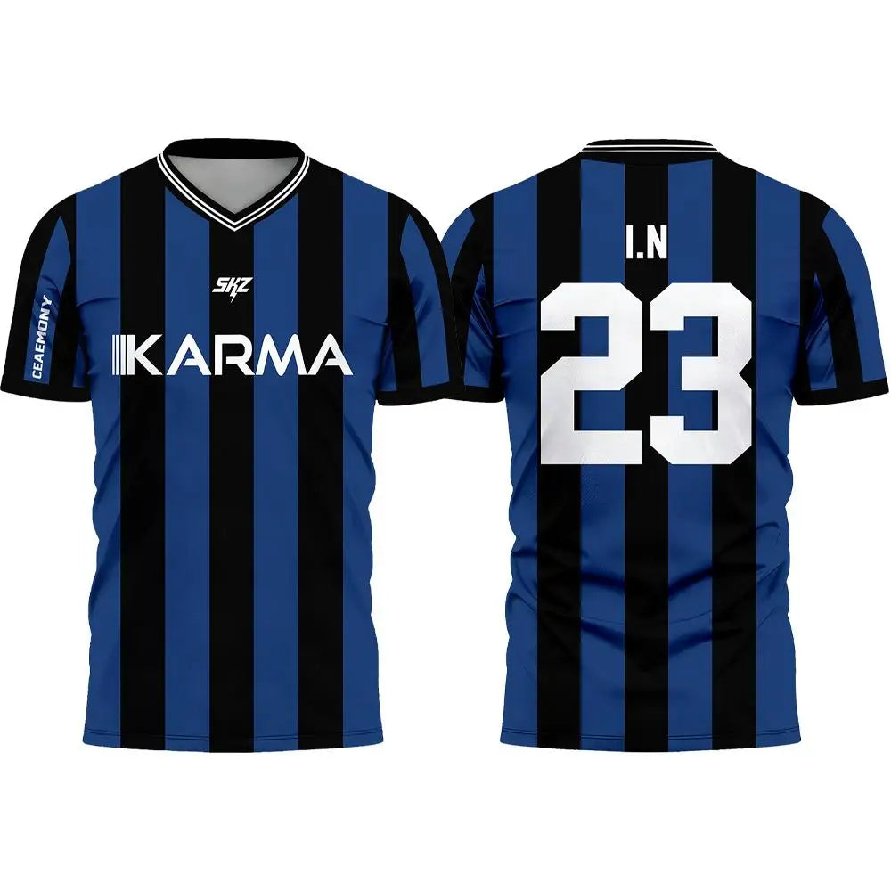 Karma SKZ Hyunjin 04 Soccer Jersey 3D Quick Dry T-Shirt For Men Women  Sports Fan Tee Summer, outdoor sports, training clothes