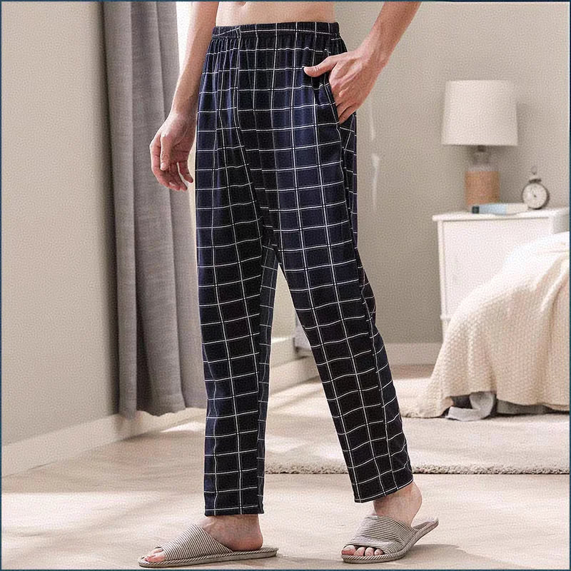 Extra-Large Size, Stylish Men's Pajama Pants for Spring and Autumn, Plus-Size Casual Home Pants, Thin Long Pants for Lounging at Home
