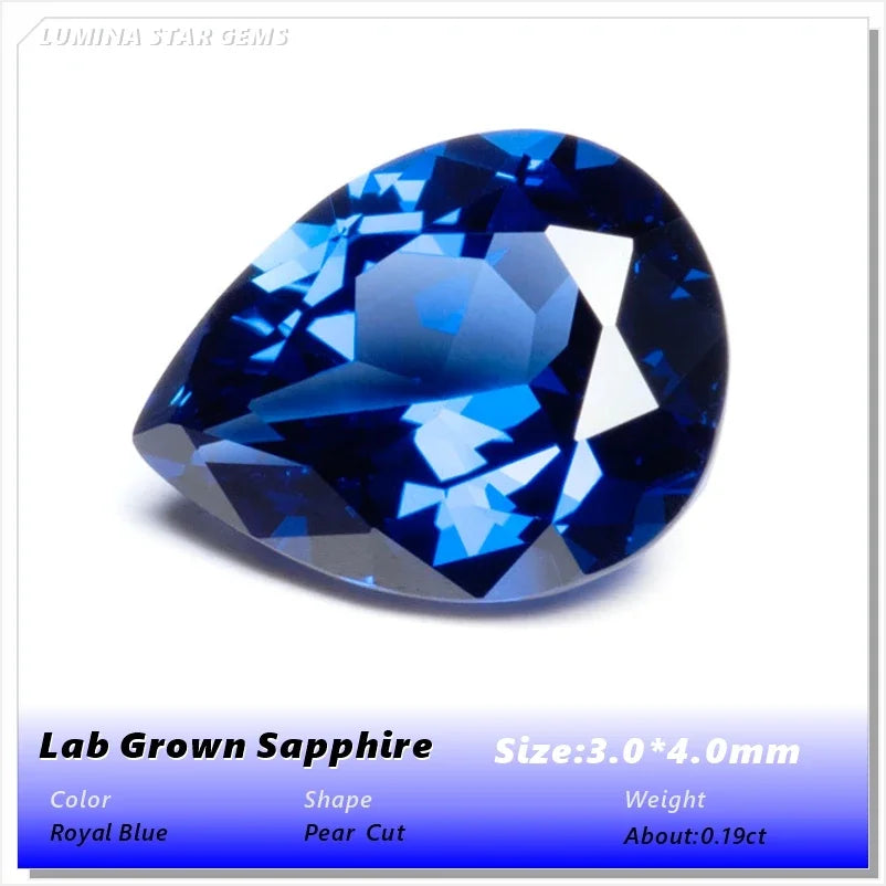 ABCLab Grown Sapphire Royal Blue Color Multiple Cuts Available Gems For Jewelry Setting&Custom Design Selectable Certificate
