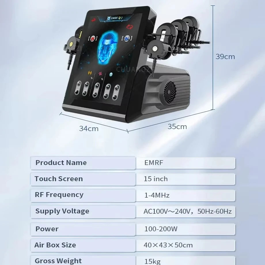 Ems RF Facial Electrostimulation Face Lifting Machine  6 Handles Sculpt Face Pads Massager Device Anti Aging Wrinkles Removal