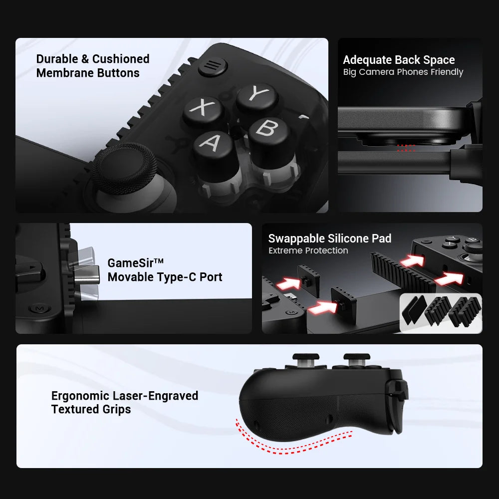 GameSir X5 Lite Mobile Gamepad Phone Game Controller for iPhone 16/15 iPad Mini Android Tablet Hall Effect Joysticks Design