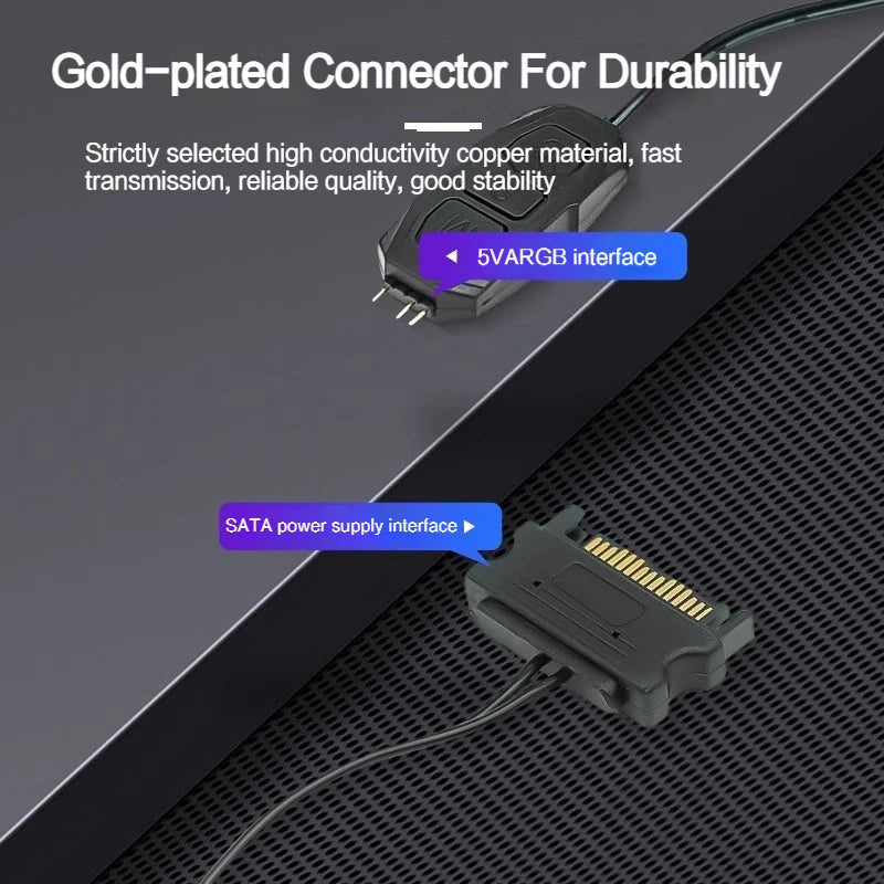 Coolcirc ARGB Controller 5V 3pin To SATA Power Supply Mini RGB Controller 3PIN Hub For Computer CPU Case Fan LED Light Radiator