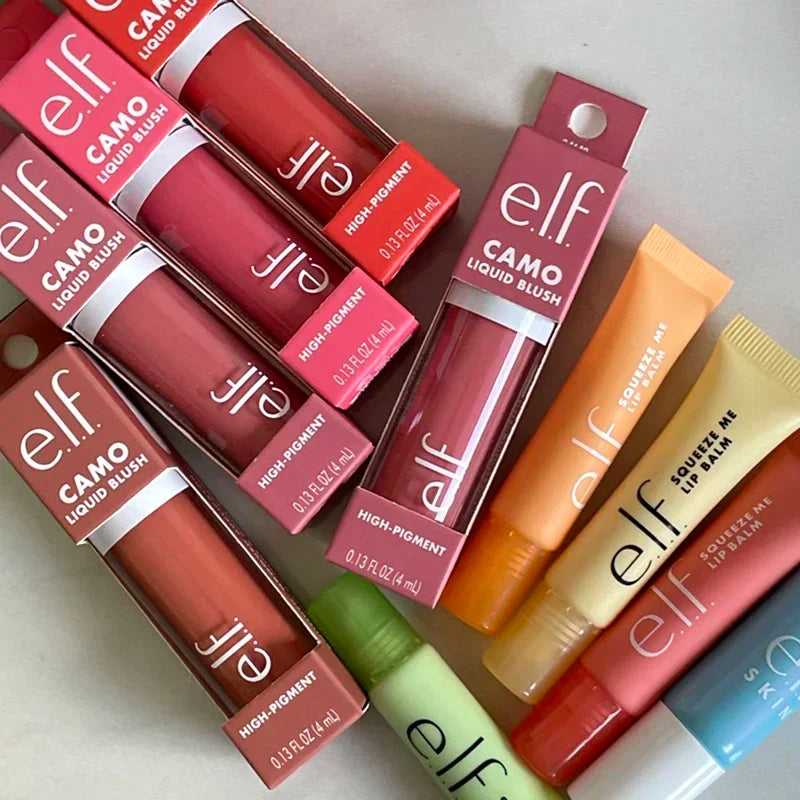 New Elf 8 Colors Liquid Blush Lasting Moisturizing Face Makeup Fruit Lip Gloss Lipstick Set Mango-Watermelon Bubblegum-Cherry