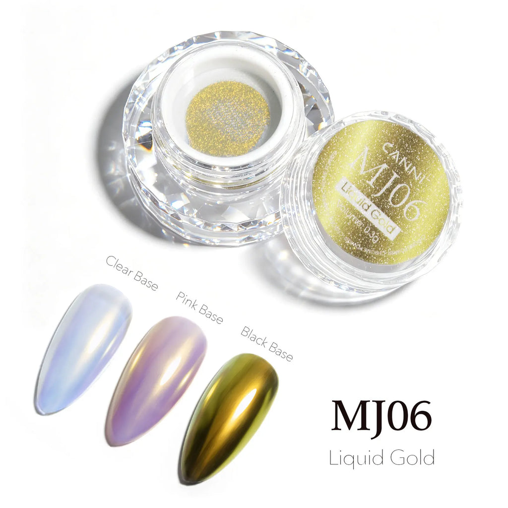 CANNI Top Coat for Chrome Powder 9ml Easy Apply with Stronger Mirror Effect Mirror Metallic Pigment for Gel Nail Art Salon