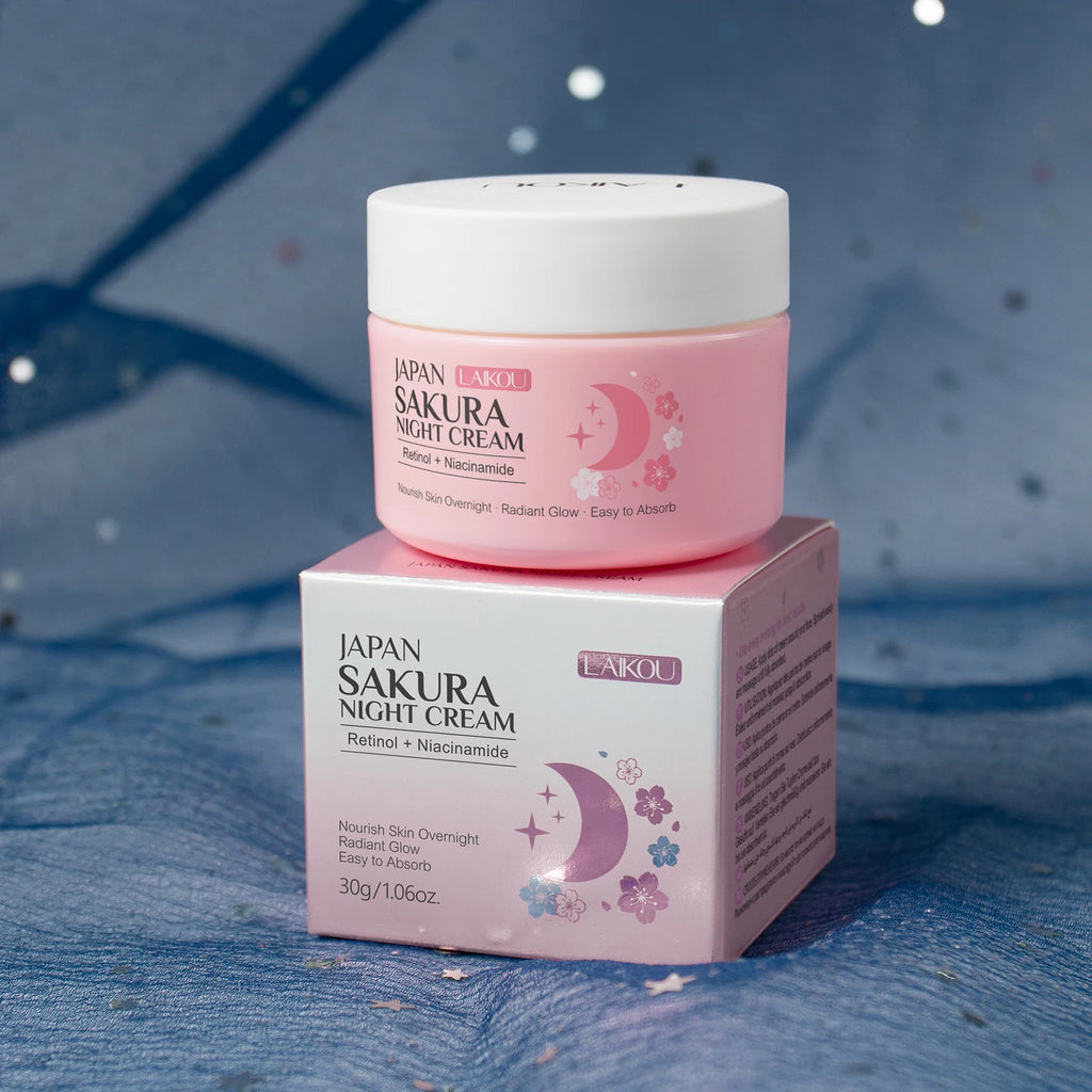 LAIKOU Japan Sakura Day & Night Cream Set 30g*2 Day Hydrating Night Repair Radiant Skin Care Kit