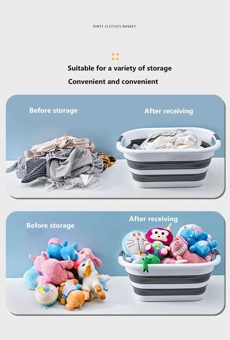 Multi-function folding storage basket large capacity dirty clothes basket cat dog pet bath basin toy home storage sorting box