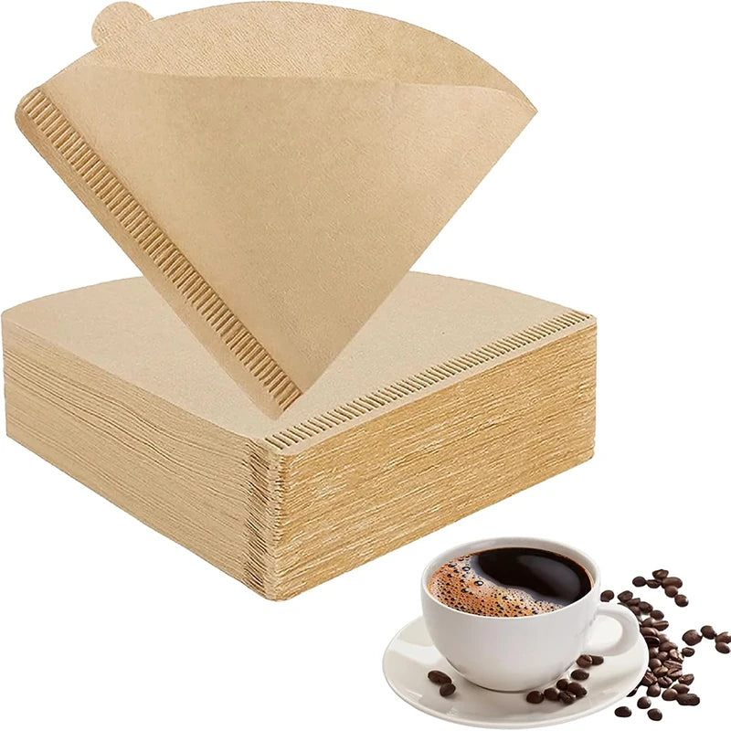 100Pcs Coffee Filter Papers(1-4 Cups) Disposable Filter Papers Unbleached Cone Filter Papers for Pour Over and Drip Coffee Maker