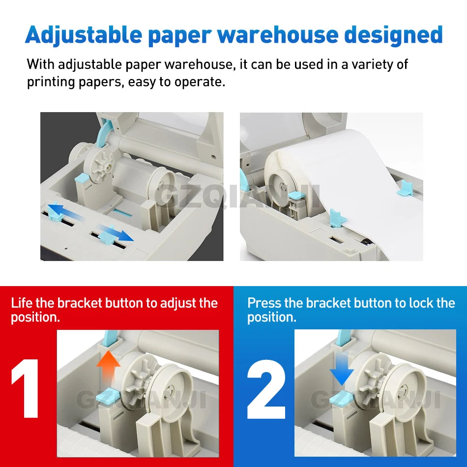 4x6inch Shipping Thermal Label Printer Portable No Ink Required 203DPI for Small Business USB High Speed Express Airway Bill ﻿