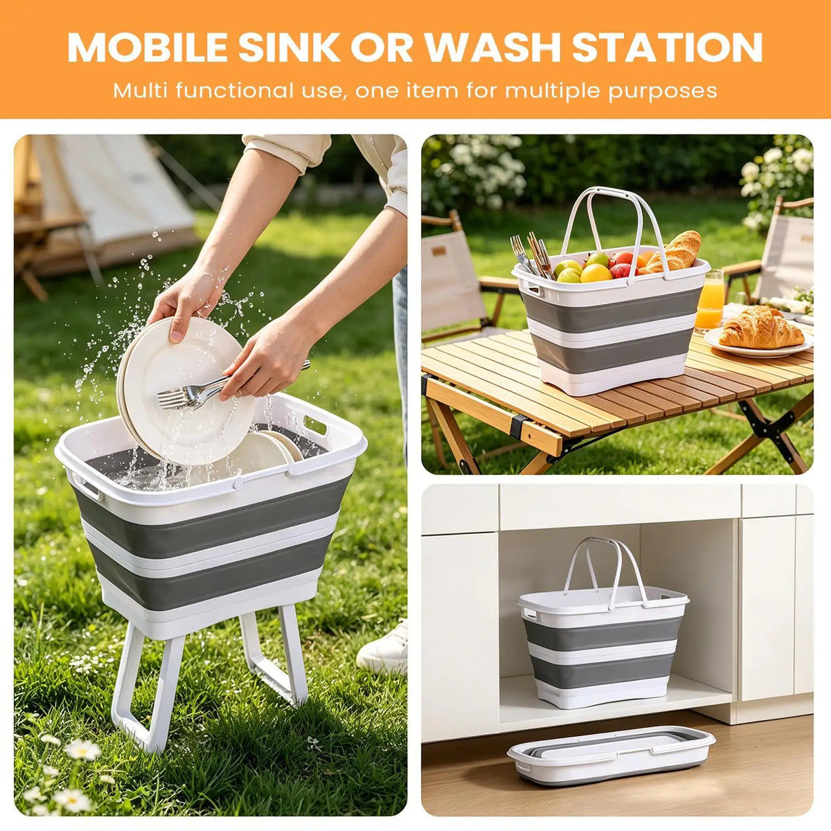 Dirty Clothes Basket 26L Large Foldable Elevated Organizer Clothes Basket Hampers For Bedroom For Home Bathroom Bedroom Kitchen