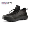 Genuine Leather Hiking Walking Shoes for Men Elastic Band Non Slip Sneakers Comfortable Outdoor Travel Running Shoes