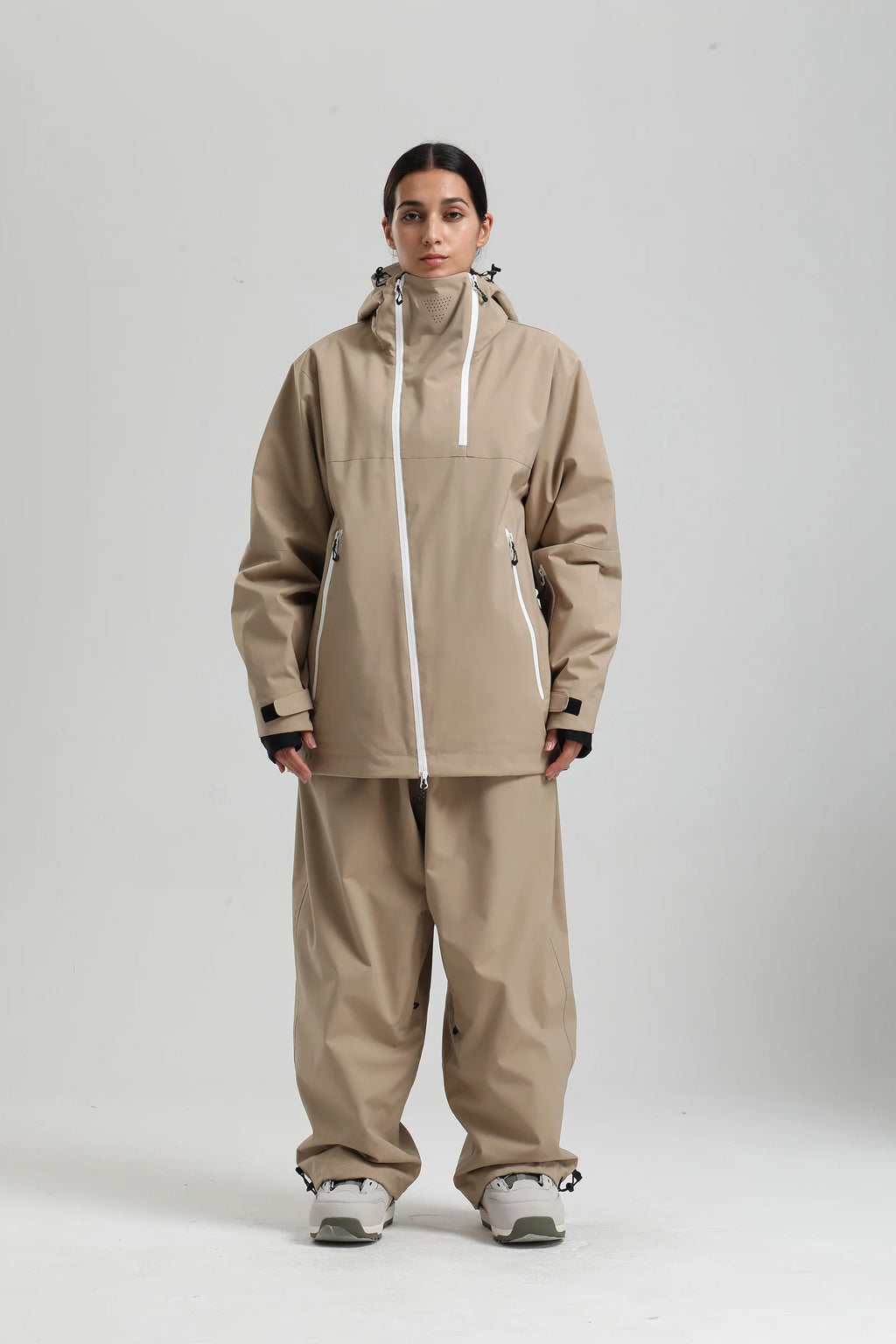 Gsou Snow 2025 Unisex Color-Block Ski Suit Loose Fit Snowboard Waterproof Windproof Breathable Professional Winter Outdoor Wear