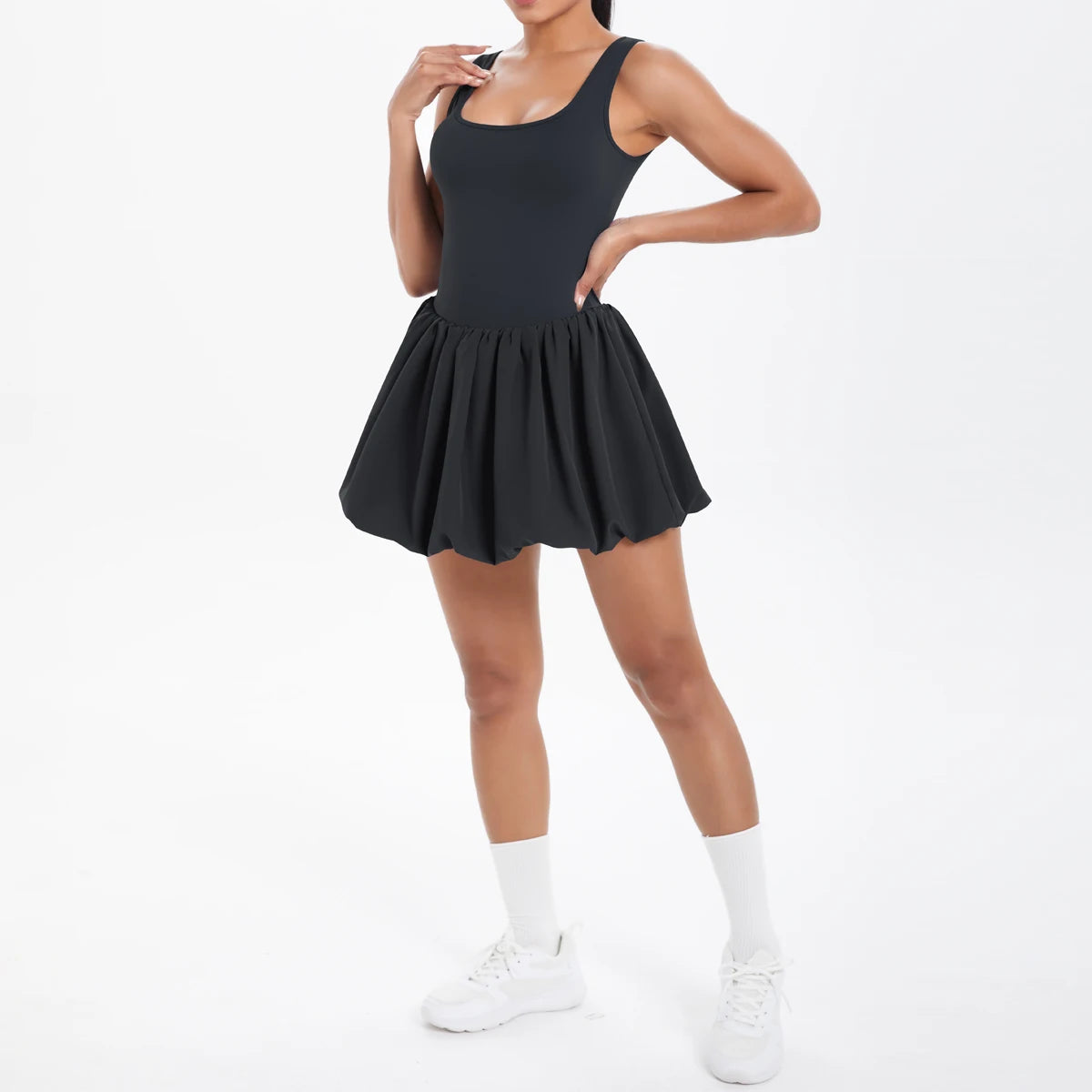 Athletic Yoga Fitness Dress Fitness High Stretch Slim Double Side Non-slip Women's Sports Dresses