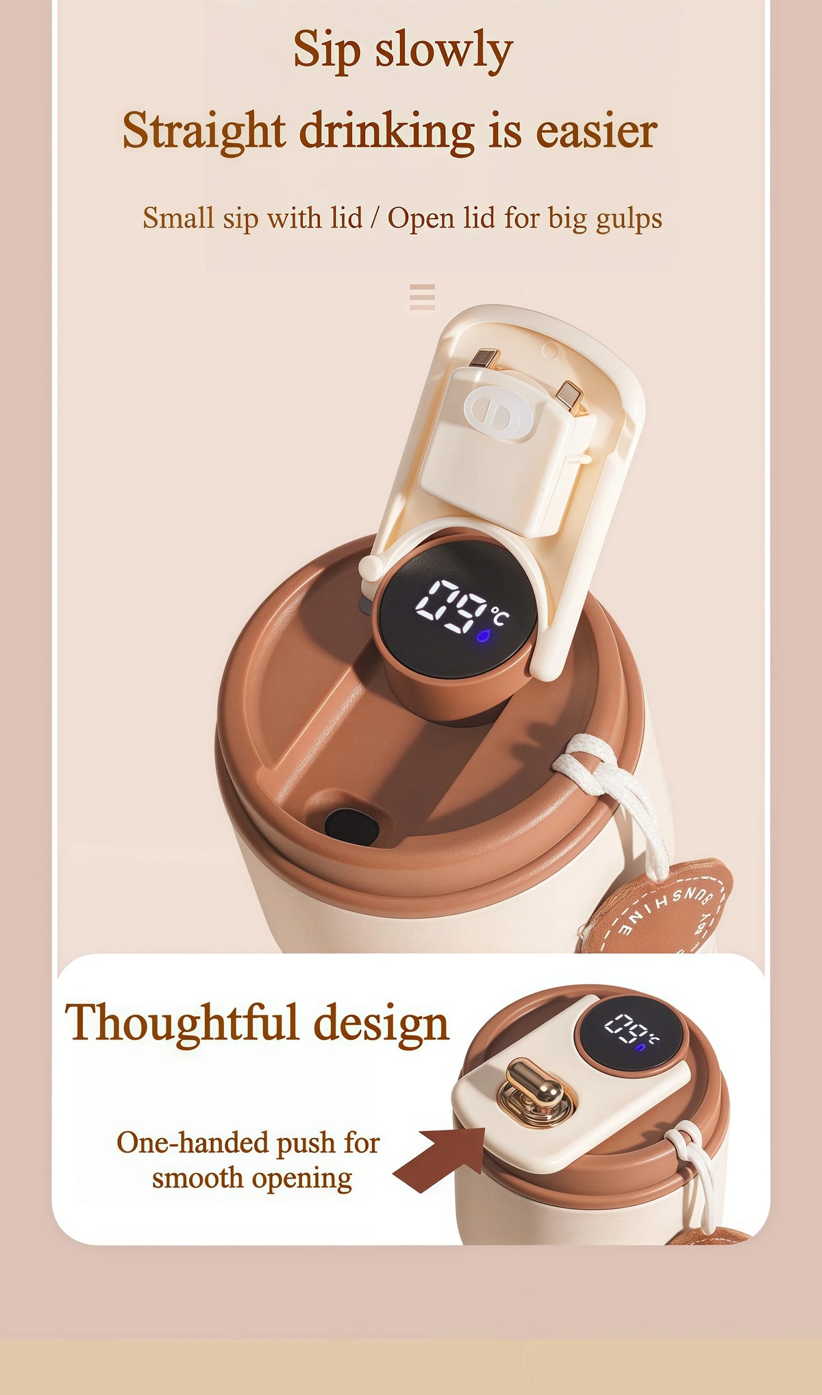 Smart Thermos Cup Bottle Water Digital LED Temperature Coffee Cup Stainless Steel Vacuum Cup Office Cup Business Drinking Mug