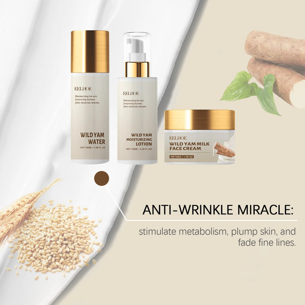 Wild Yam Moisturizing Face Cream Skin Brightening Firming Lotion Dark Spots Remover Skin Repair Moisturizer Skin Care Products