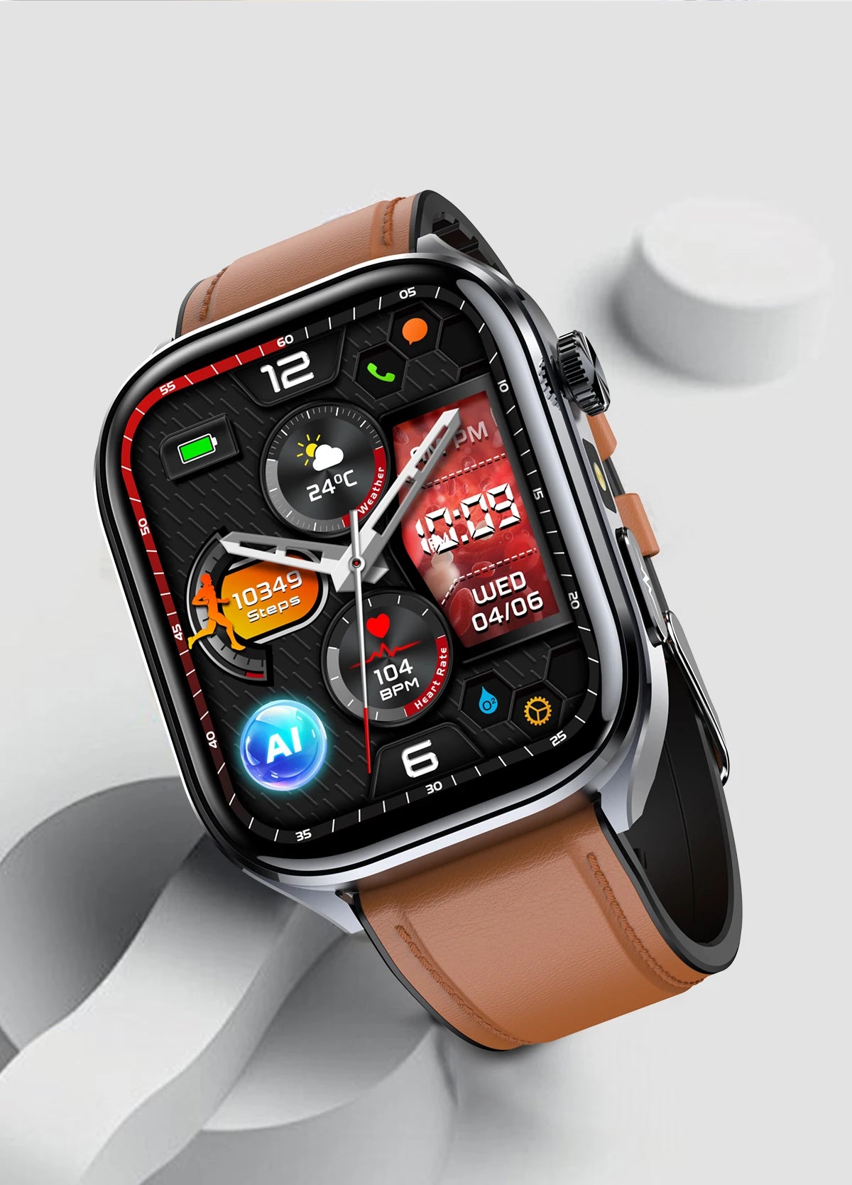 2026 New AI-Diagnosis Care Smartwatch Accurate ECG Uric Acid Lipids Blood Pressure Body Fat IP68 Waterproof Fitness Smartwatch