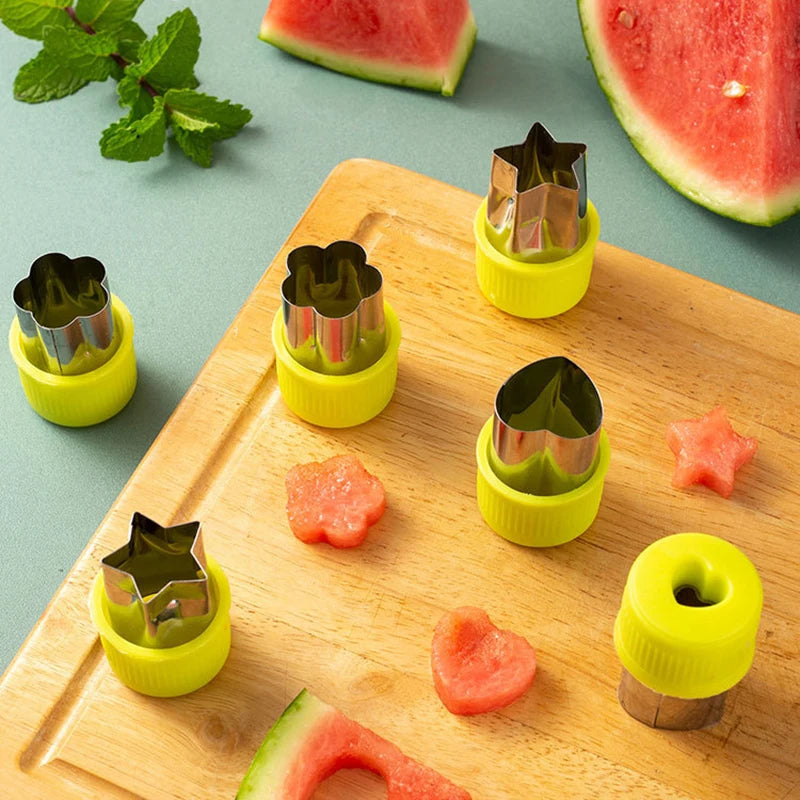 3PCS Star Heart Shape Vegetables Cutter Plastic Handle Portable Cook Tools Stainless Steel Fruit Cutting Die Kitchen Gadgets