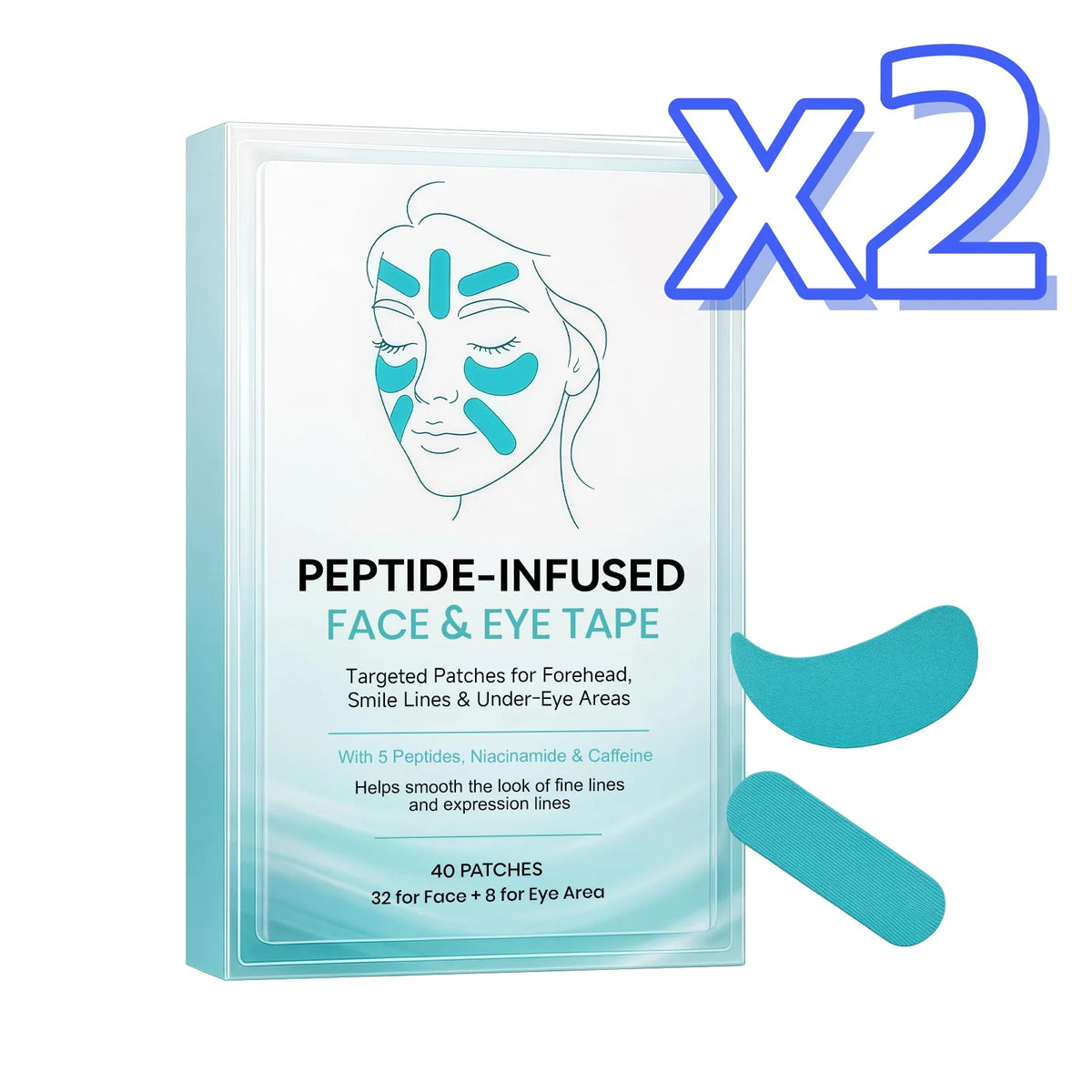 Peptide-Infused Face & Eye Tape Wrinkle Removal Sticker Smooth Forehead Smile Lines Wrinkles Peptide Facial Tape Skin Care Tools