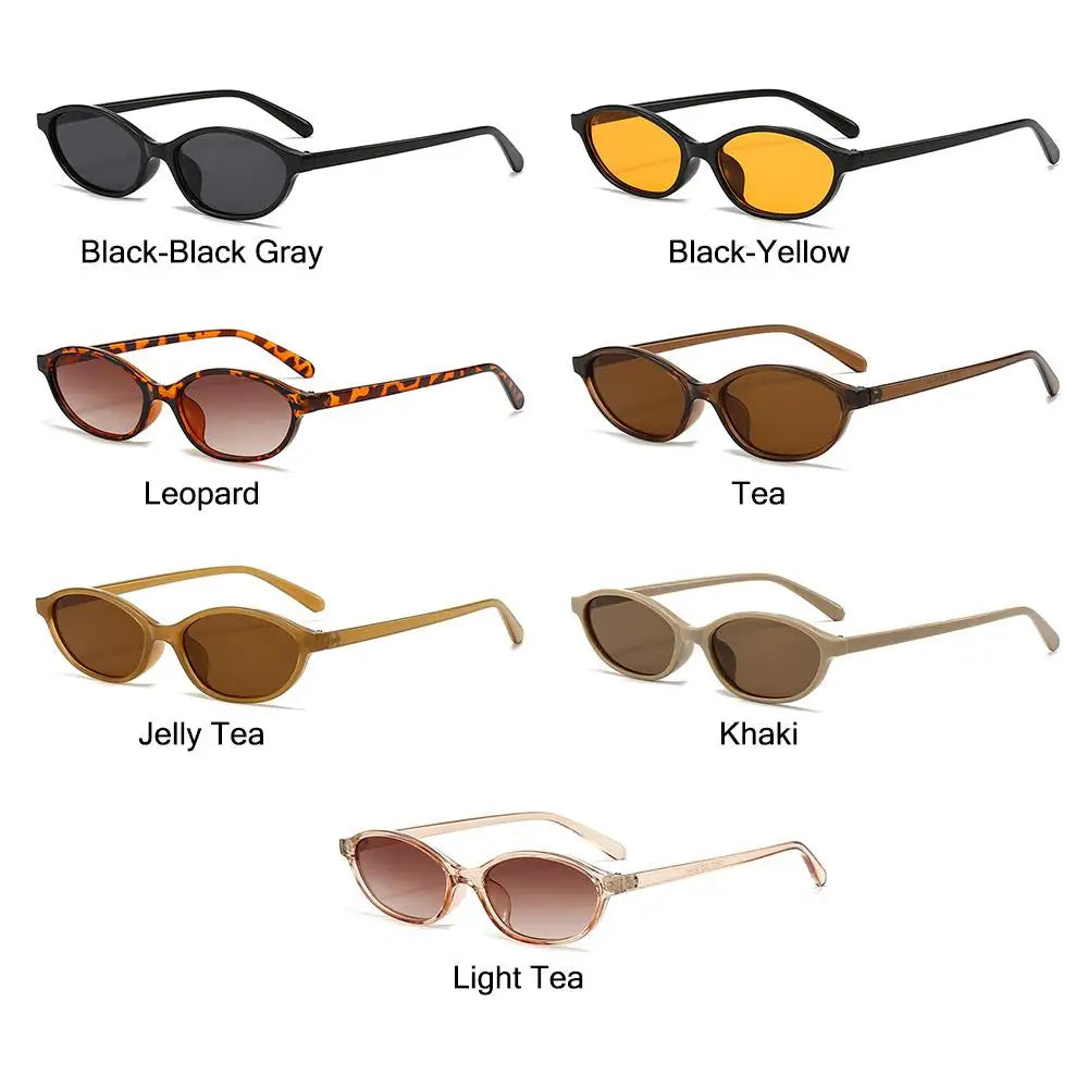 Vintage Cat Eye Oval Sunglasses Lightweight Trendy 90s Sunnies UV protection Sun Glasses for Women & Men