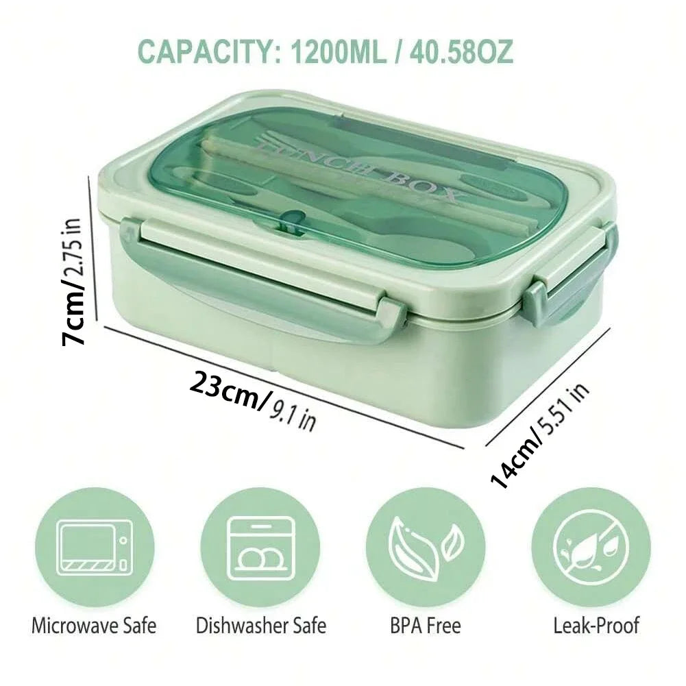 3pcs/1pc Bento Box Adult Lunch Box, Containers For Adults Men Women With 3 Compartments, Lunchable Food Container Back To School
