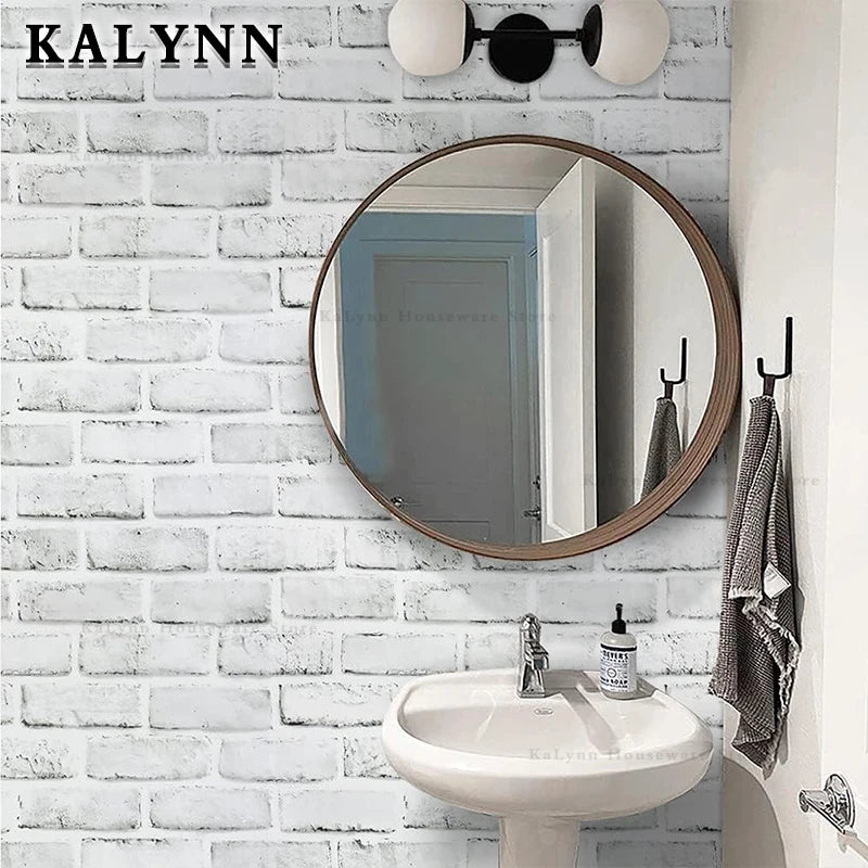 Brick Wallpaper Peel and Stick Self-Adhesive Wall Paper Grey Brick Contact Pape for Bedroom Living Room Decoration DIY Stickers