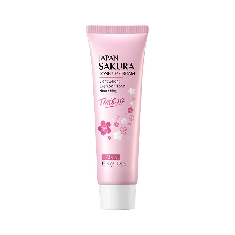 LAIKOU Cherry Blossom Suyan Cream Moisturizing Lazy Face Cream Tone up Brighten Skin Care Products Waterproof Sweatproof 30g