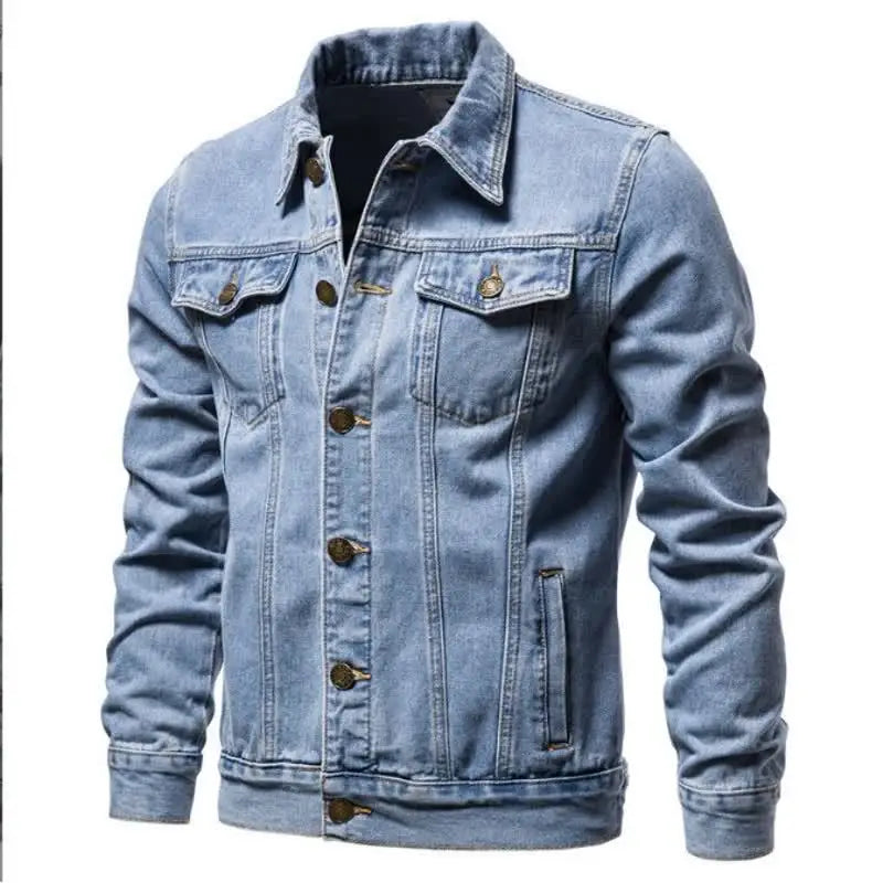 New Spring-autumn-winter Men's Denim Jacket, Japanese-style Casual, Youthful and Trendy Workwear Denim Coat, Men's Clothing