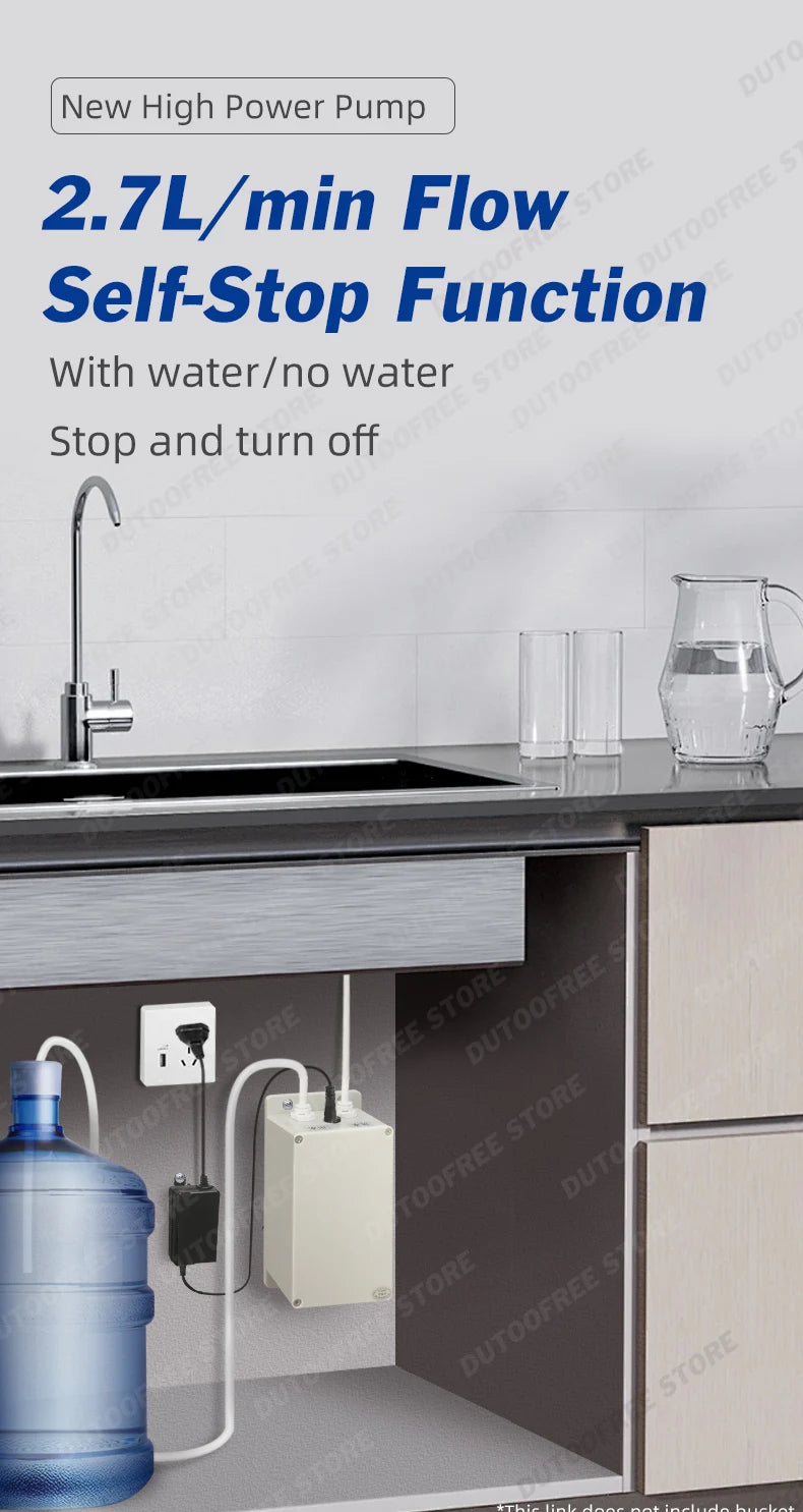 New 2.7L/ min Electric Water Pump Faucet Galley Automatic Automatic Faucet Caravan Motorhome Boat Bottled Water Pump for Kitchen