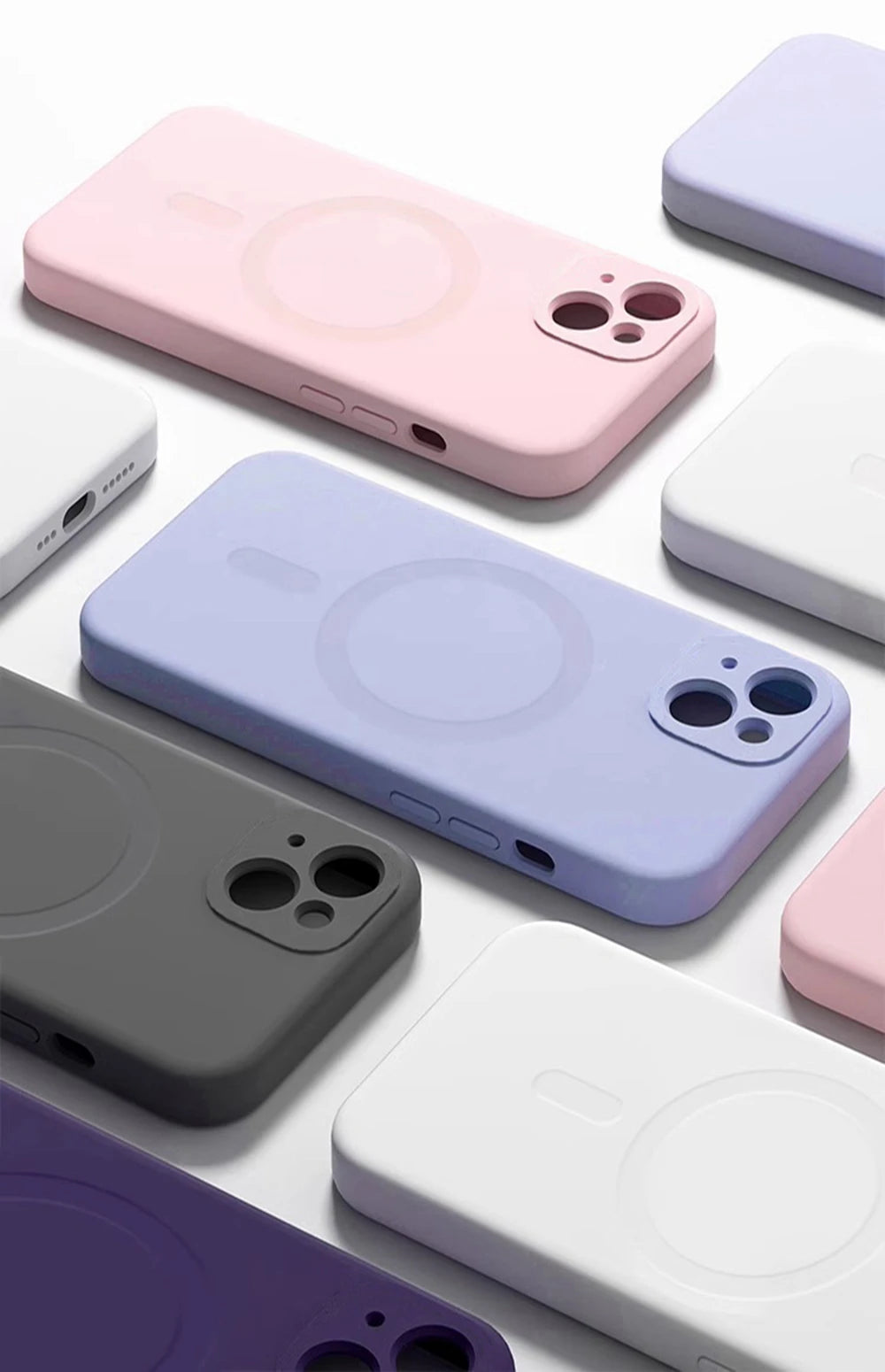 Magnetic Liquid Silicone Cover For Magsafe Case Iphone 14 13 12 Mini 11 Pro Max 7 8 Plus Se 2020 Xr Xs X Camera Precision Hole